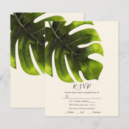 Tropisch palm Leaf Elegant Modern Wedding RSVP Kaart