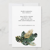 Tropisch Palm Leaf & Gold Greenery Vrijgezellenfee Kaart (Achterkant)