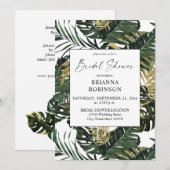 Tropisch Palm Leaf & Gold Greenery Vrijgezellenfee Kaart (Voorkant / Achterkant)