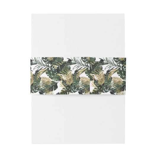 Tropisch Palm Leaf Goud Monogram 1 Uitnodigingen Wikkel (Achterkant Voorbeeld)