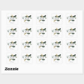 Tropisch Palm Leaf Goud Monogram - Vierkante Sticker (Vel)