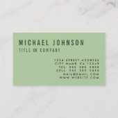 Tropisch palm Leaf Green Visitekaartje (Achterkant)