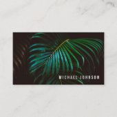 Tropisch palm Leaf Green Visitekaartje (Voorkant)