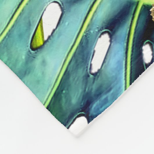 Tropisch palm Leaf Greenery Pattern Gold Glitter Fleece Deken (Hoek)