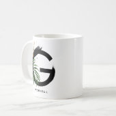 Tropisch palm Leaf Letter G Monogram Gepersonalise Koffiemok (Voorkant links)