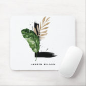 Tropisch palm Leaf Letter L Monogram Gepersonalise Muismat (Met muis)