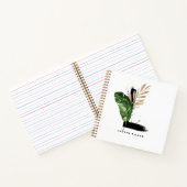 Tropisch palm Leaf Letter L Monogram Gepersonalise Notitieboek (Binnen)