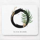 Tropisch palm Leaf Letter O Monogram Gepersonalise Muismat (Voorkant)