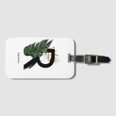Tropisch palm Leaf Letter R Monogram Bridesmaid Bagagelabel (Voorkant (horizontaal))