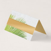 Tropisch palm Leaf Name Place card Visitekaartje (Voorkant)