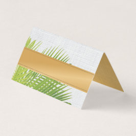 Tropisch palm Leaf Name Place card Visitekaartje