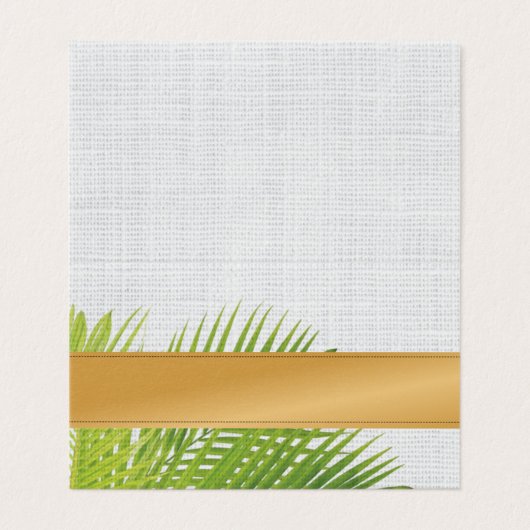 Tropisch palm Leaf Name Place card Visitekaartje (Buitenkant ongevouwen)