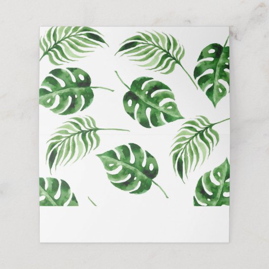 Tropisch palm Leaf Plaatskaartje (Buitenkant ongevouwen)