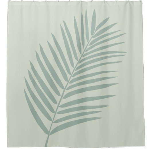 Tropisch palm Leaf Sage Green Douchegordijn (Voorkant)
