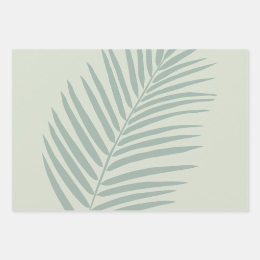 Tropisch palm Leaf Sage Green Inpakpapier Vel (Voorkant)