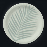 Tropisch palm Leaf Sage Green Papieren Bordje<br><div class="desc">Tropisch palmblad Leaf Illustration - Sage Green.</div>