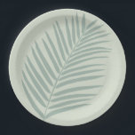 Tropisch palm Leaf Sage Green Papieren Bordje<br><div class="desc">Tropisch palmblad Leaf Illustration - Sage Green.</div>