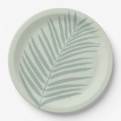 Tropisch palm Leaf Sage Green Papieren Bordje (Voorkant)