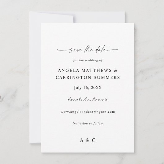 Tropisch palm Leaf Save the Date Photo (Achterkant)