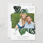 Tropisch palm Leaf Save the Date Photo (Voorkant)