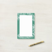 Tropisch palm Leaf Verdant Green en White Post-it® Notes (Op bureau)