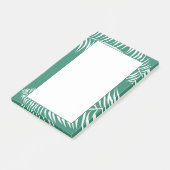 Tropisch palm Leaf Verdant Green en White Post-it® Notes (Schuin)