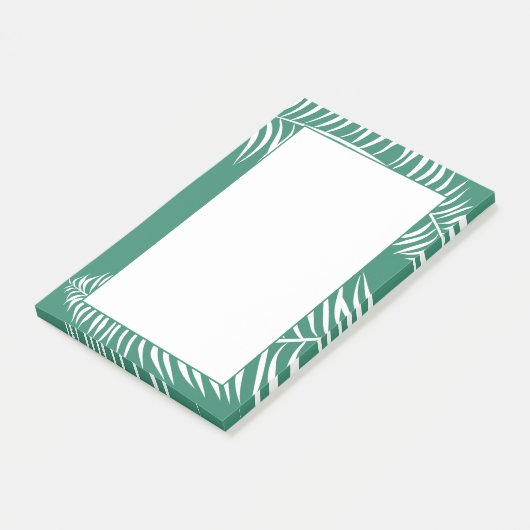 Tropisch palm Leaf Verdant Green en White Post-it® Notes (Schuin)