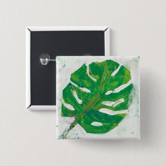 Tropisch | Palm Leaf Vierkante Button 5,1 Cm (Voorkant /achterkant)
