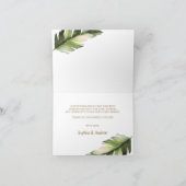 Tropisch palm Leaf Weddenschap Hartelijk dank Bedankkaart (Binnen)
