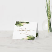 Tropisch palm Leaf Weddenschap Hartelijk dank Bedankkaart (Voorkant)
