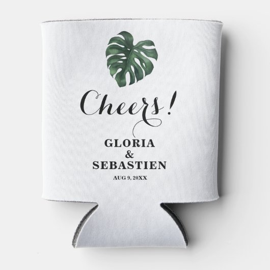 Tropisch palm Leaf Wedding Blikjeskoeler (Voorkant)