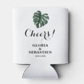 Tropisch palm Leaf Wedding Blikjeskoeler (Achterkant)