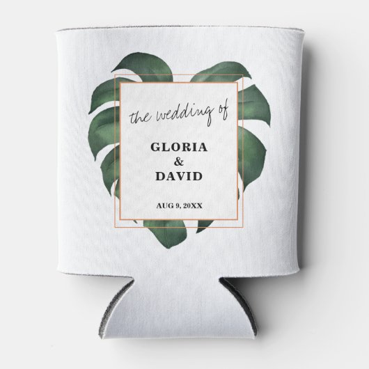 Tropisch palm Leaf Wedding Blikjeskoeler (Voorkant)