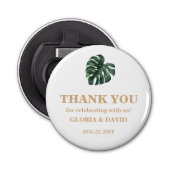 Tropisch palm Leaf Wedding Button Flesopener (Voorkant)