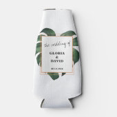 Tropisch palm Leaf Wedding Flesjeskoeler (Voorkant)