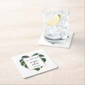 Tropisch palm Leaf Wedding Kartonnen Onderzetters (Insitu)