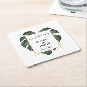 Tropisch palm Leaf Wedding Kartonnen Onderzetters (Schuin)