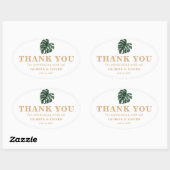 Tropisch palm Leaf Wedding Ovale Sticker (Vel)