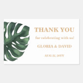 Tropisch palm Leaf Wedding Rechthoekige Sticker (Voorkant)