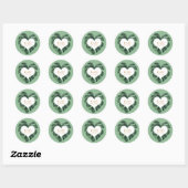 Tropisch palm Leaf Wedding Ronde Sticker (Vel)