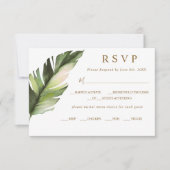 Tropisch palm Leaf Wedding RSVP (Voorkant)