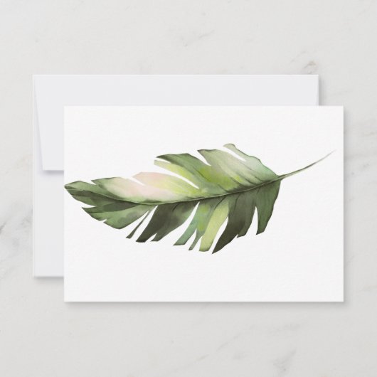 Tropisch palm Leaf Wedding RSVP (Achterkant)
