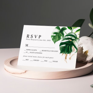 Tropisch palm Leaf Wedding RSVP