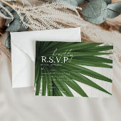 Tropisch palm Leaf Wedding RSVP Informatiekaartje