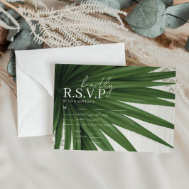 Tropisch palm Leaf Wedding RSVP Informatiekaartje