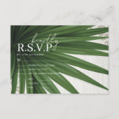 Tropisch palm Leaf Wedding RSVP Informatiekaartje (Voorkant)