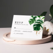 Tropisch palm Leaf Wedding RSVP Kaartje