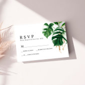 Tropisch palm Leaf Wedding RSVP Kaartje