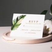 Tropisch palm Leaf Wedding RSVP Kaartje