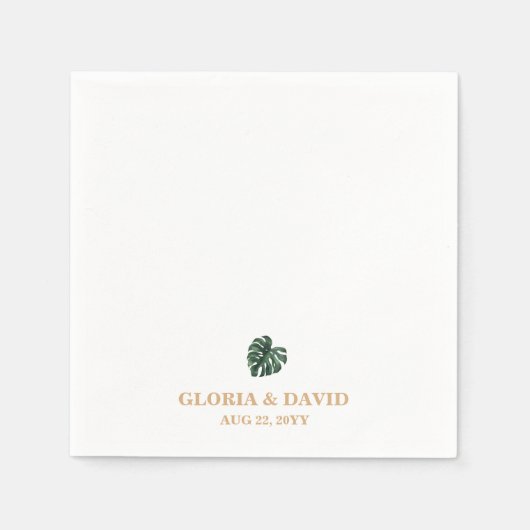 Tropisch palm Leaf Wedding Servet (Voorkant)